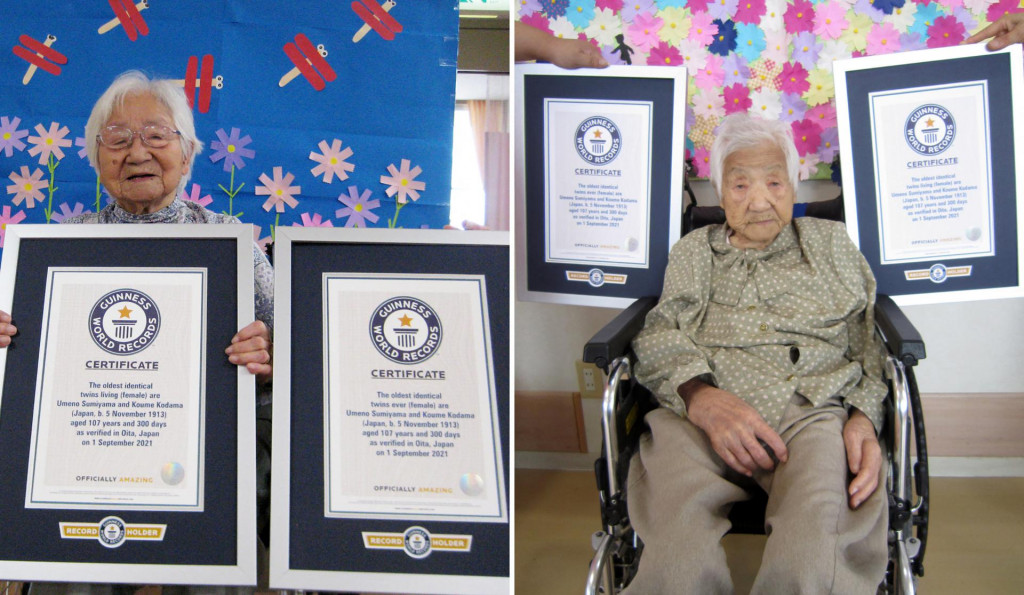 Umeno Sumiyama i Koume Kodama na Dan poštovanja prema starijim osobama - državnim praznikom u Japanu