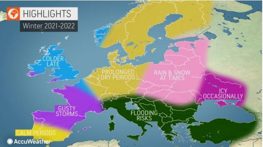 Meteorolozi AccuWeathera objavili su godišnju zimsku prognozu za Europu
