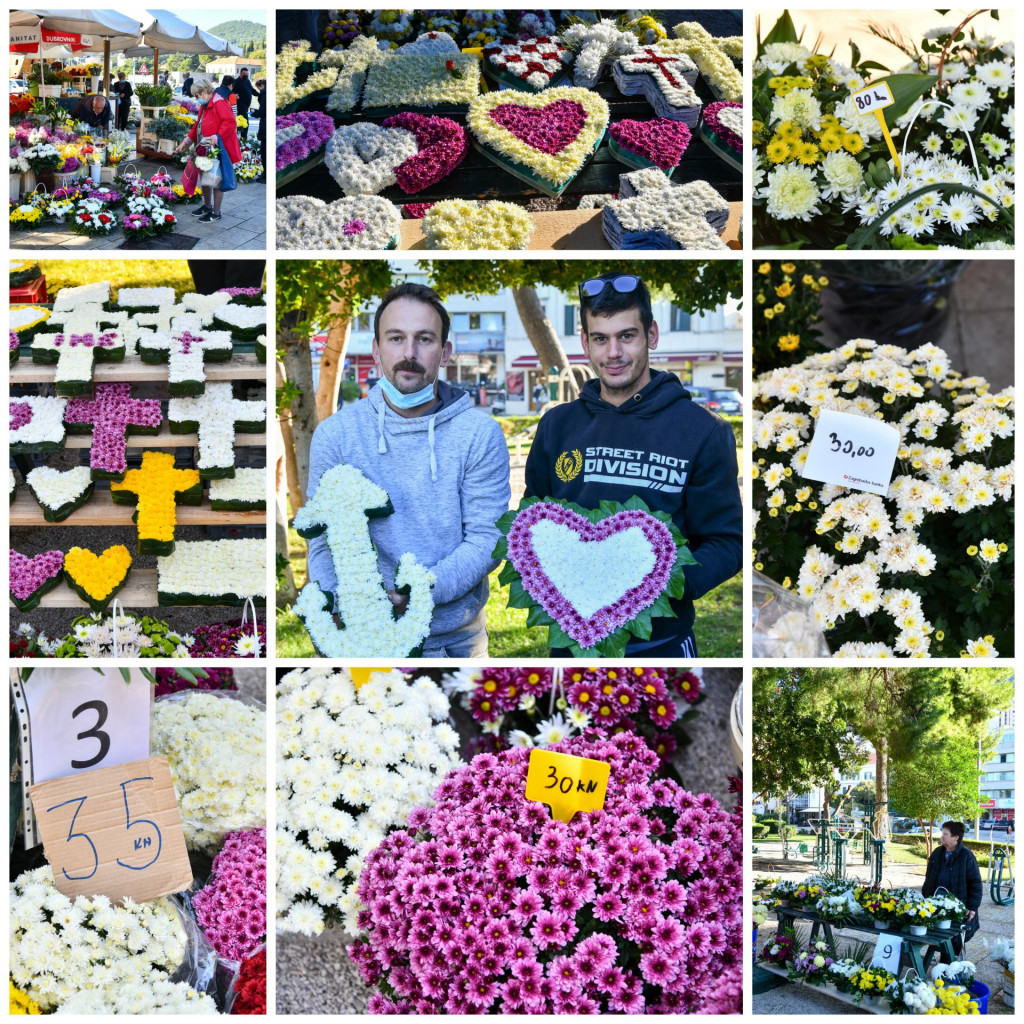 Bogati izbor cvijeća za blagdan Svih svetih u parku Luja Šoletića u Gružu