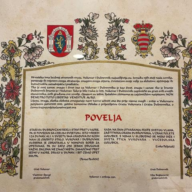 Povelja prijateljstva Vukovara i Dubrovnika iz 1993. godine