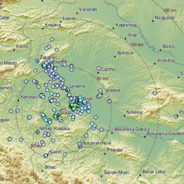 Potres kod Gline magnitude 3,1