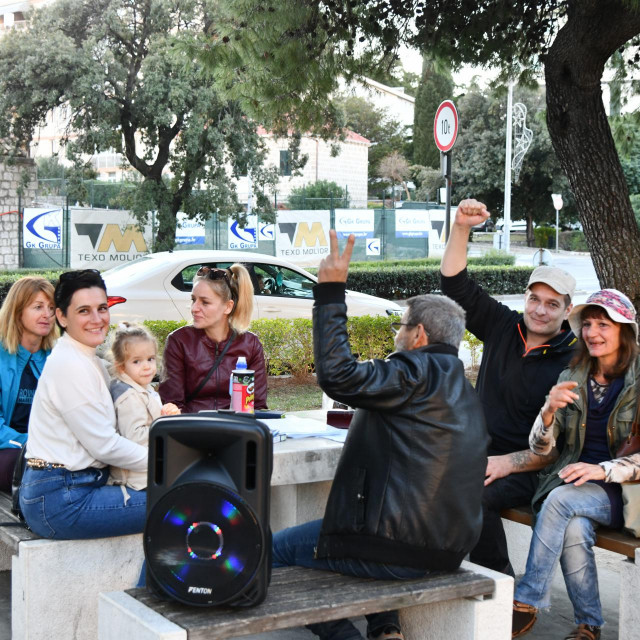 Skupina Dubrovčana u parku na Batali dali su podršku svojim istomišljenicima u Zagrebu