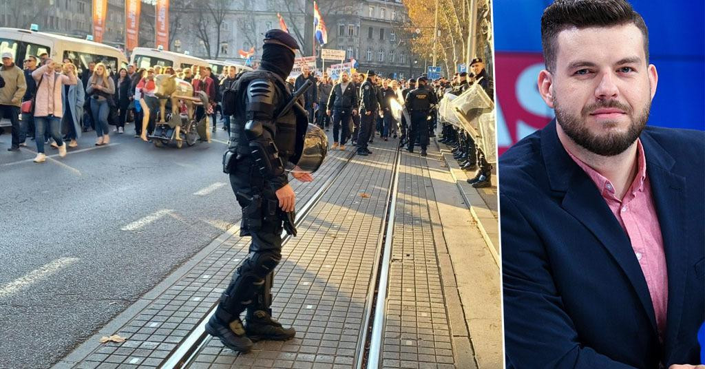Prosvjed u Zagrebu osiguravale su jake policijske snage; Goran Latković
