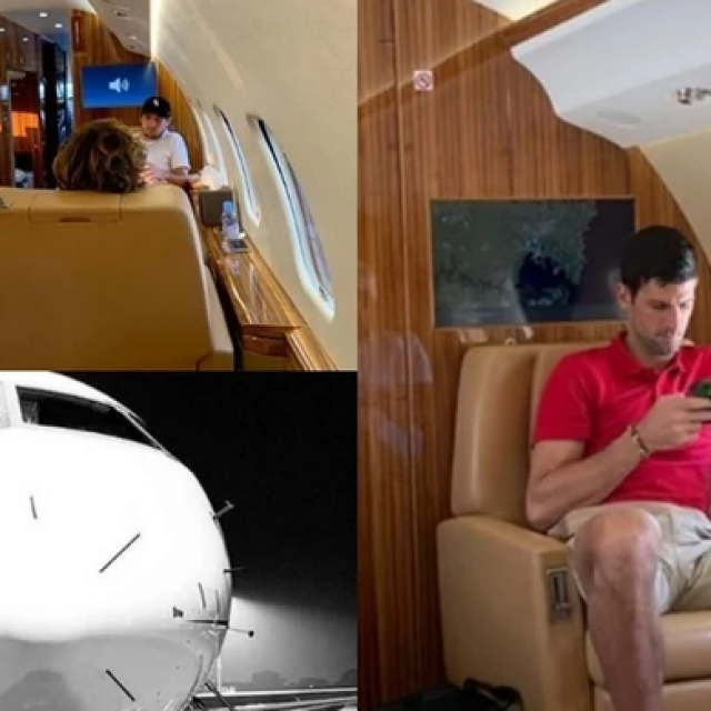 Novak Đoković u avionu kompanije &amp;#39;NetJets&amp;#39; koji mu pruža sve što mu treba