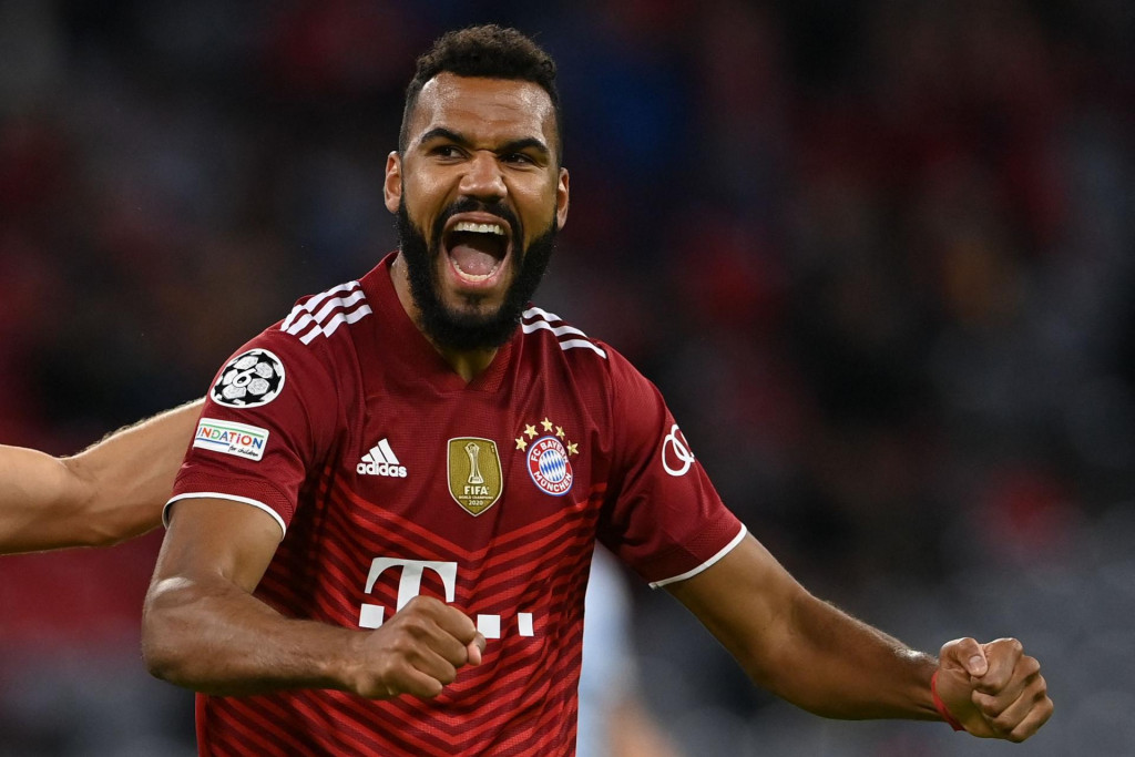 (FILES) This file photo taken on September 29, 2021 shows Bayern Munich&amp;#39;s Cameroonian forward Eric Maxim Choupo-Moting celebrating scoring his team&amp;#39;s fifth goal during the UEFA Champions League Group E football match between FC Bayern Munich and FC Dynamo Kyiv in Munich, southern Germany. - Bayern Munich confirmed on November 24, 2021 that Choupo-Moting tested positive on the novel coronavirus. (Photo by CHRISTOF STACHE/AFP)