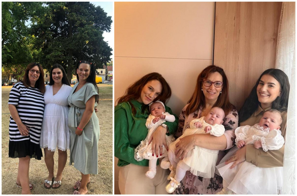 Mama Mihaela Krajina (47) i njezine dvije kćeri istovremeno su bile trudne, sve tri su dobile djevojčice i zajedno ih krstile