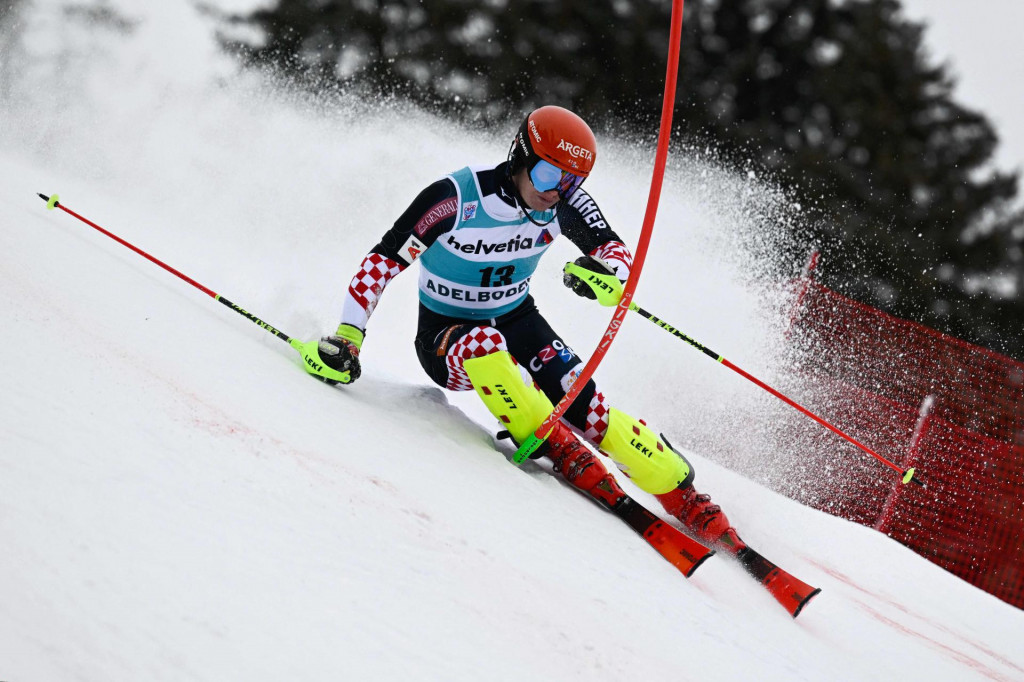 Croatia&amp;#39;s Filip Zubcic competes during the first run of the Men&amp;#39;s Slalom race during the FIS Alpine ski World Cup on January 9, 2022, in Adelboden. (Photo by Sebastien Bozon/AFP)