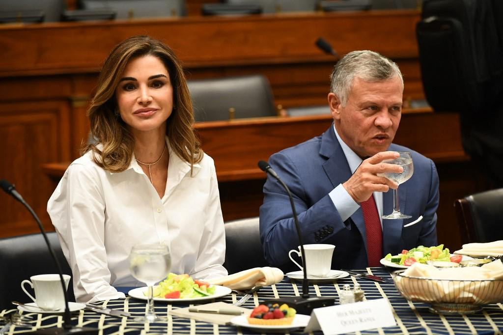 Kralj Abdullah II. i kraljica Rania prilikom ručka na Capitol Hillu u Washingtonu