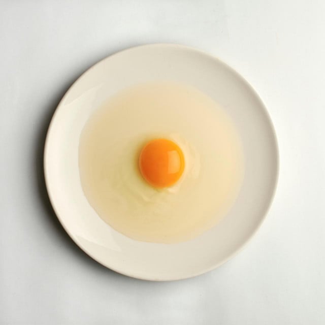 Raw egg on a plate