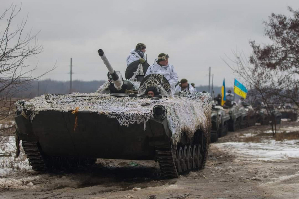 Ukrajinska tenkovska brigada na vježbi 