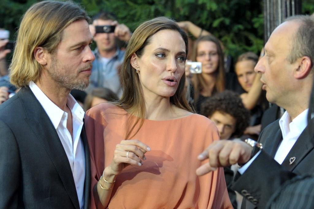 Angelina Jolie i njezin tadašnji partner Brad Pitt za vrijeme razgovora s Mirsadom Purivatrom tijekom 17. Sarajevo Film Festivala