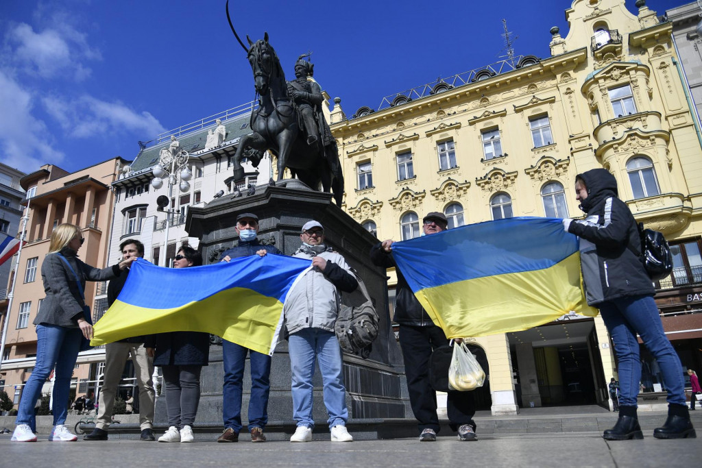 Prosvjed protiv rata u Ukrajini u Zagrebu