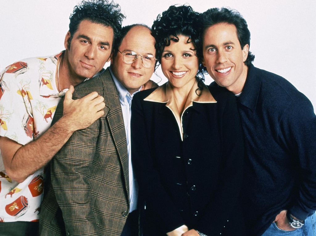 Genijalna četvorka - otkačeni Kramer, nesigurni George, simpatična Elaine i Jerry koji cijelu ekipu drži na okupu&lt;br /&gt;
&lt;br /&gt;
&lt;br /&gt;
 
