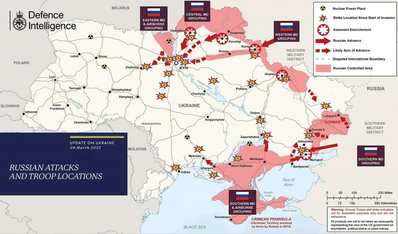 Slobodna Dalmacija - Britansko Ministarstvo obrane objavilo novu kartu ruskih napada u Ukrajini. Pogledajte najnovije obavještajne podatke o (ne)napredovanju Rusa
