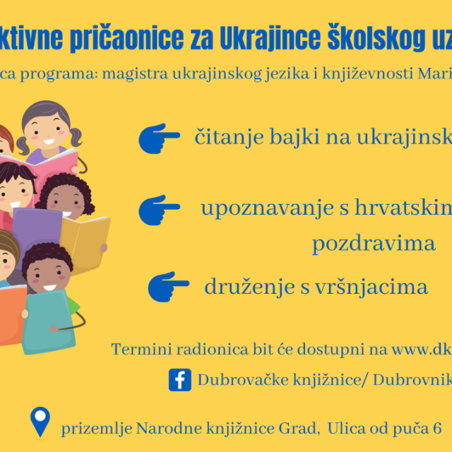 Ciklus pričaonica za djecu izbjeglice iz Ukrajine