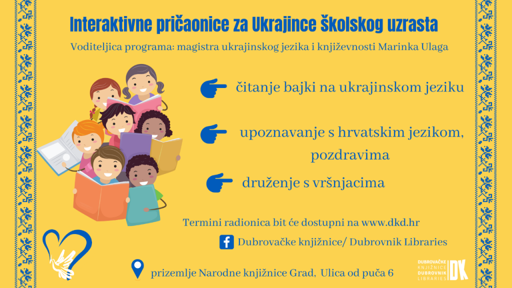 Ciklus pričaonica za djecu izbjeglice iz Ukrajine