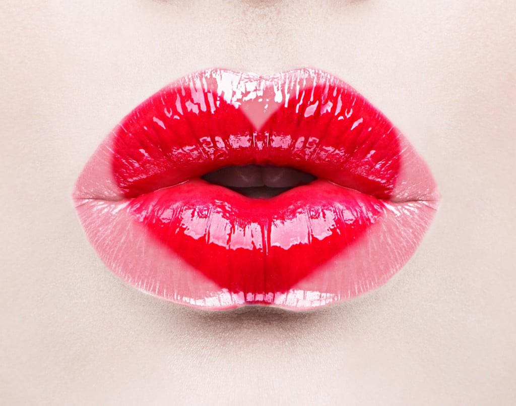 &lt;p&gt;Beauty sexy lips with heart shape paint. Valentines Day&lt;/p&gt;
