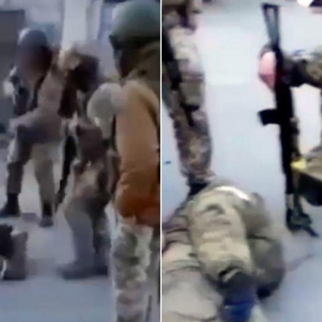 &lt;p&gt;Snimka na kojoj ukrajinski vojnici pucaju u noge&lt;/p&gt;