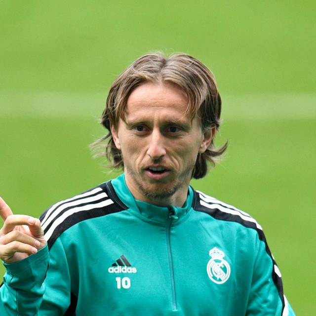 &lt;p&gt;Real Madrid&amp;#39;s Croatian midfielder Luka Modric reacts as he takes part in a team training session at the Etihad Stadium in Manchester, north west England, on April 25, 2022, on the eve of their UEFA Champions League semi-final first leg football match against Manchester City. (Photo by Oli SCARFF/AFP)&lt;/p&gt;