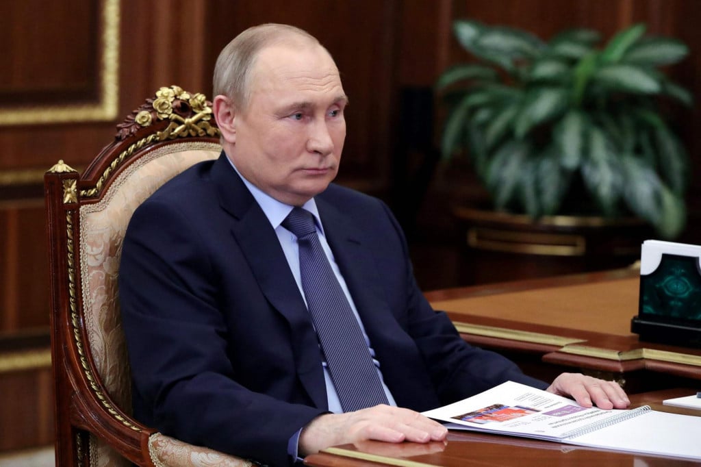 &lt;p&gt;Russia&amp;#39;s President Vladimir Putin listens during his meeting with ”Znanie” Society CEO Maxim Dreval in Moscow&amp;#39;s Kremlin on May 5, 2022. - *Editor&amp;#39;s note: this image is distributed by Russian state owned agency Sputnik.* (Photo by Mikhail KLIMENTYEV/SPUTNIK/AFP)/*Editor&amp;#39;s note: this image is distributed by Russian state owned agency Sputnik.*&lt;/p&gt;