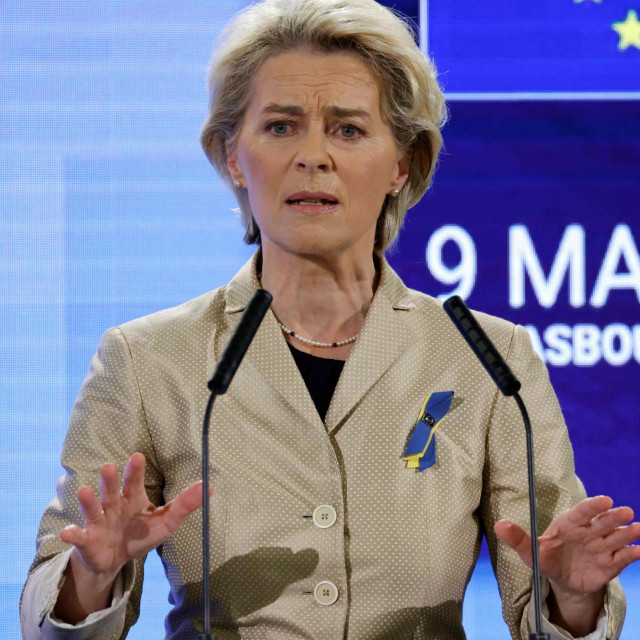 &lt;p&gt;European Commission President Ursula von der Leyen delivers a speech during the Conference on the Future of Europe and the release of its report with proposals for reform, in Strasbourg on May 9, 2022. (Photo by Ludovic MARIN/various sources/AFP)&lt;/p&gt;