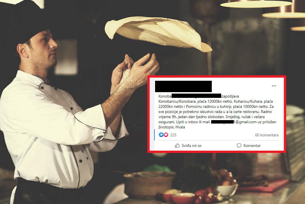 Vlasnica restorana traži osoblje za objekt u Dalmaciji, a iznos plaće je ‘bomba‘: ‘Više zaradi moja pomoćna kuharica nego specijalist u bolnici‘