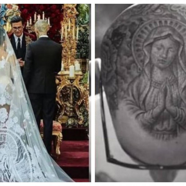 &lt;p&gt;Vjenčanica D &amp; G Kourtney Kardashian i glava supruga Travisa Barkera&lt;/p&gt;