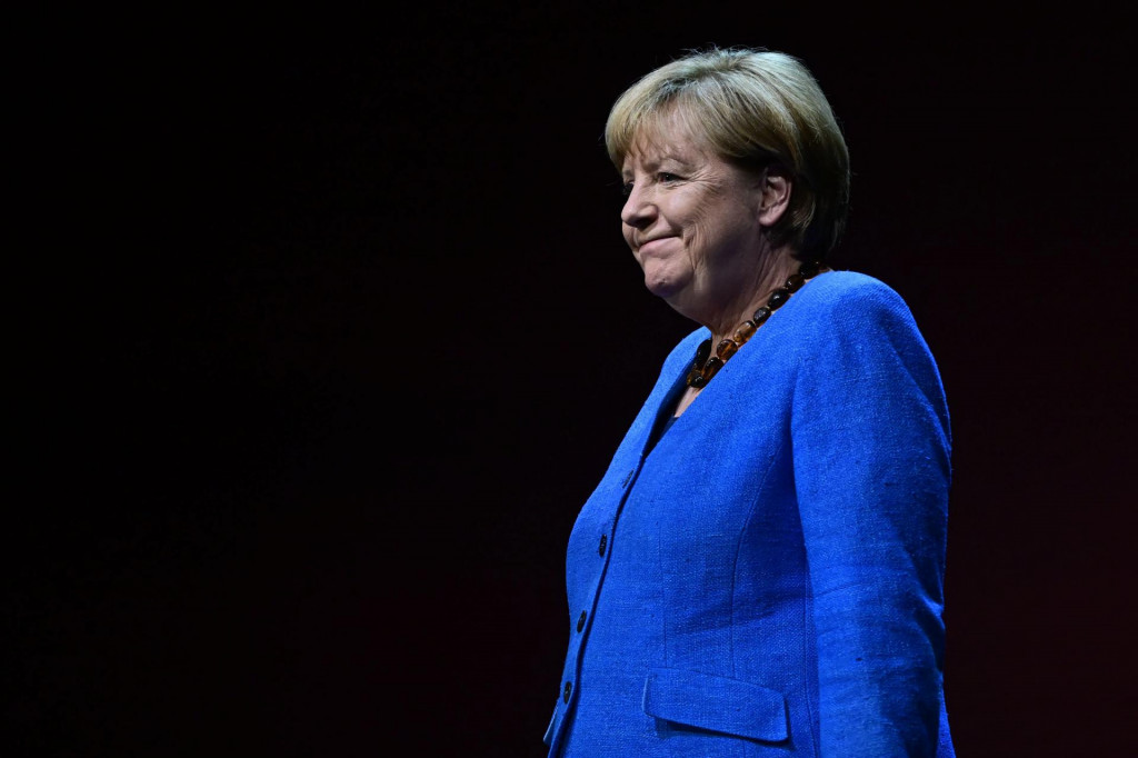 &lt;p&gt;Former German Chancellor Angela Merkel arrives on stage for her first public interview since stepping down, at the Berliner Ensemble theatre in Berlin on June 7, 2022. (Photo by John MACDOUGALL/AFP)&lt;/p&gt;