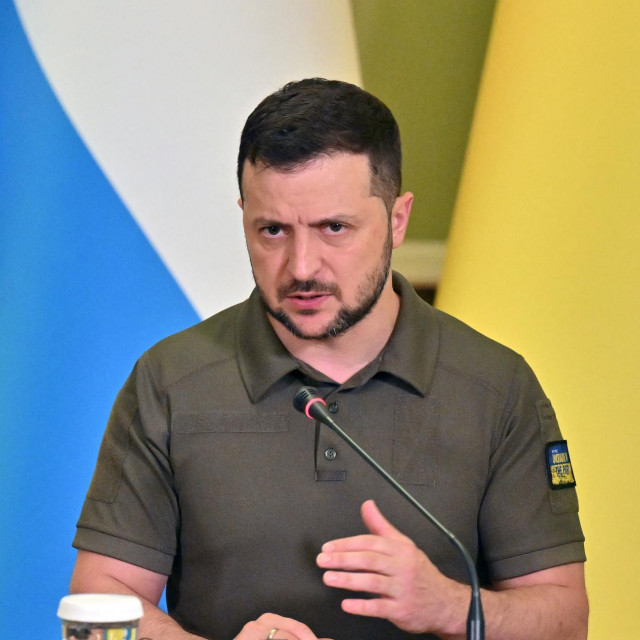 &lt;p&gt;Ukrainian President Volodymyr Zelensky speaks during a joint press conference with Prime Minister of Luxembourg following talks in Kyiv on June 21, 2022. (Photo by Sergei SUPINSKY/AFP)&lt;/p&gt;