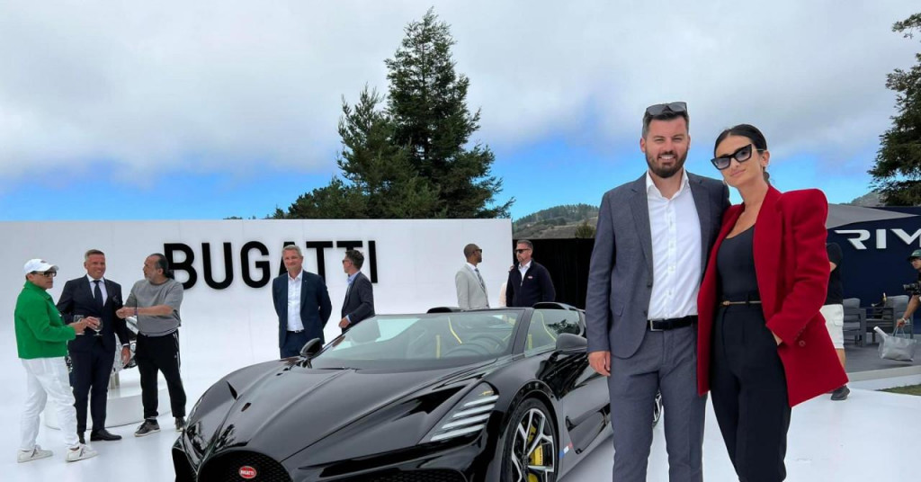 &lt;p&gt;Mate Rimac i Katarina Lovrić na predstavljanju Bugatti W16 Mistrala u Kaliforniji&lt;/p&gt;