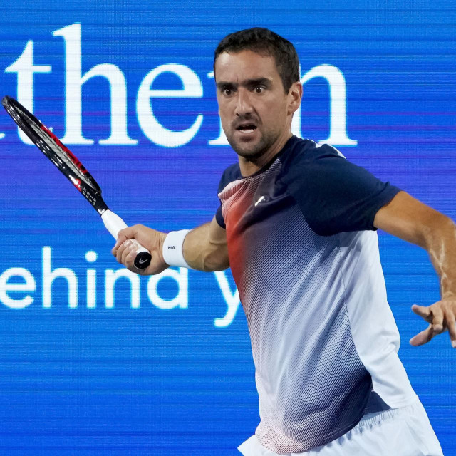 &lt;p&gt;MASON, OHIO - AUGUST 18: Marin Cilic of Croatia plays a forehand during his match against Carlos Alcaraz of Spain during the Western &amp; Southern Open at the Lindner Family Tennis Center on August 18, 2022 in Mason, Ohio. Dylan Buell/Getty Images/AFP&lt;br&gt;
== FOR NEWSPAPERS, INTERNET, TELCOS &amp; TELEVISION USE ONLY ==&lt;/p&gt;