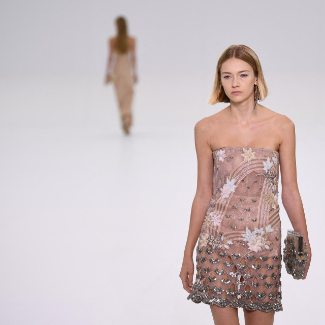 &lt;p&gt;A model presents a creation for Fendi as part of the women‘s Haute-Couture Fall - Winter 2023 Fashion Week in Paris on July 7, 2022. (Photo by Christophe ARCHAMBAULT/AFP)&lt;/p&gt;