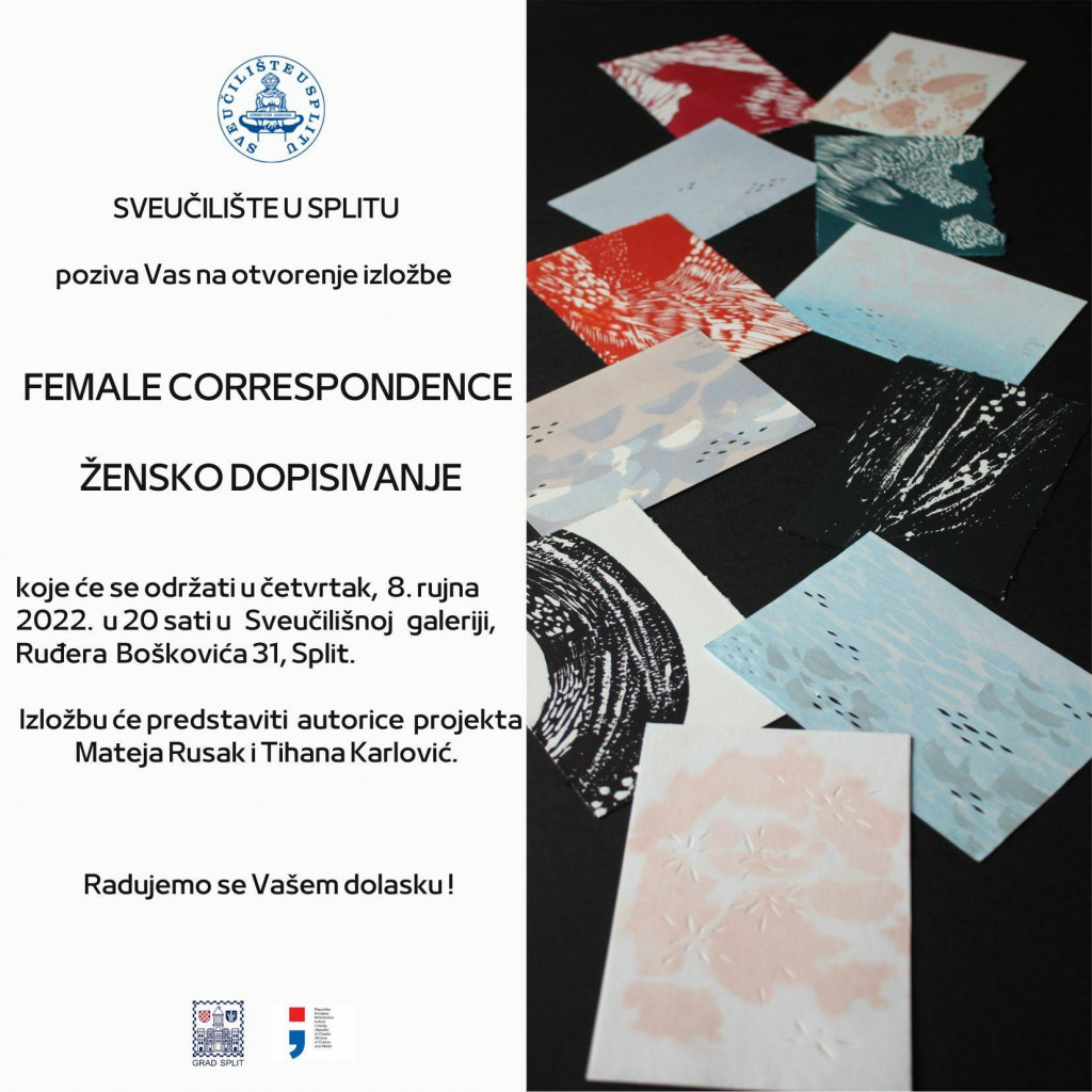 &lt;p&gt;Skupna izložba Female correspondence/Žensko dopisivanje otvara se večeras &lt;/p&gt;