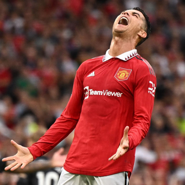 &lt;p&gt;Manchester United‘s Portuguese striker Cristiano Ronaldo reacts after failing to reach a pass during the English Premier League football match between Manchester United and Arsenal at Old Trafford in Manchester, north west England, on September 4, 2022. (Photo by Oli SCARFF/AFP)/RESTRICTED TO EDITORIAL USE. No use with unauthorized audio, video, data, fixture lists, club/league logos or ‘live‘ services. Online in-match use limited to 120 images. An additional 40 images may be used in extra time. No video emulation. Social media in-match use limited to 120 images. An additional 40 images may be used in extra time. No use in betting publications, games or single club/league/player publications./&lt;/p&gt;