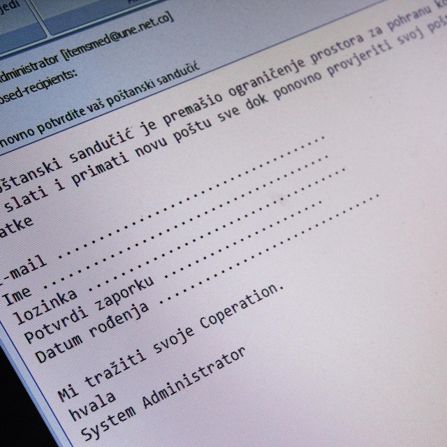 &lt;p&gt;Pula, 130212.&lt;br&gt;
Kompjuterski hakeri nepravilnim i krivo prevedenim takstovima pokusavaju doci do lozinki za citanje E-mailova. U zadnih par dana korisnici T-com-ove E-mail poste dobijaju poruke u kojima se vrlo cudnim hrvatskim jezikom od njih trazi da posalju svoje podatke pa cak i lozinku za citanje elektronske poste.&lt;br&gt;