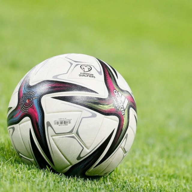 &lt;p&gt;European Qualifiers logo is seen on the official ball during training session on the eve of the FIFA World Cup Qatar 2022 Group H european qualification football match between Russia and Cyprus on November 10, 2021 at Gazprom Arena in Saint Petersburg, Russia. (Photo by Mike Kireev/NurPhoto) (Photo by Mike Kireev/NurPhoto/NurPhoto via AFP)&lt;/p&gt;