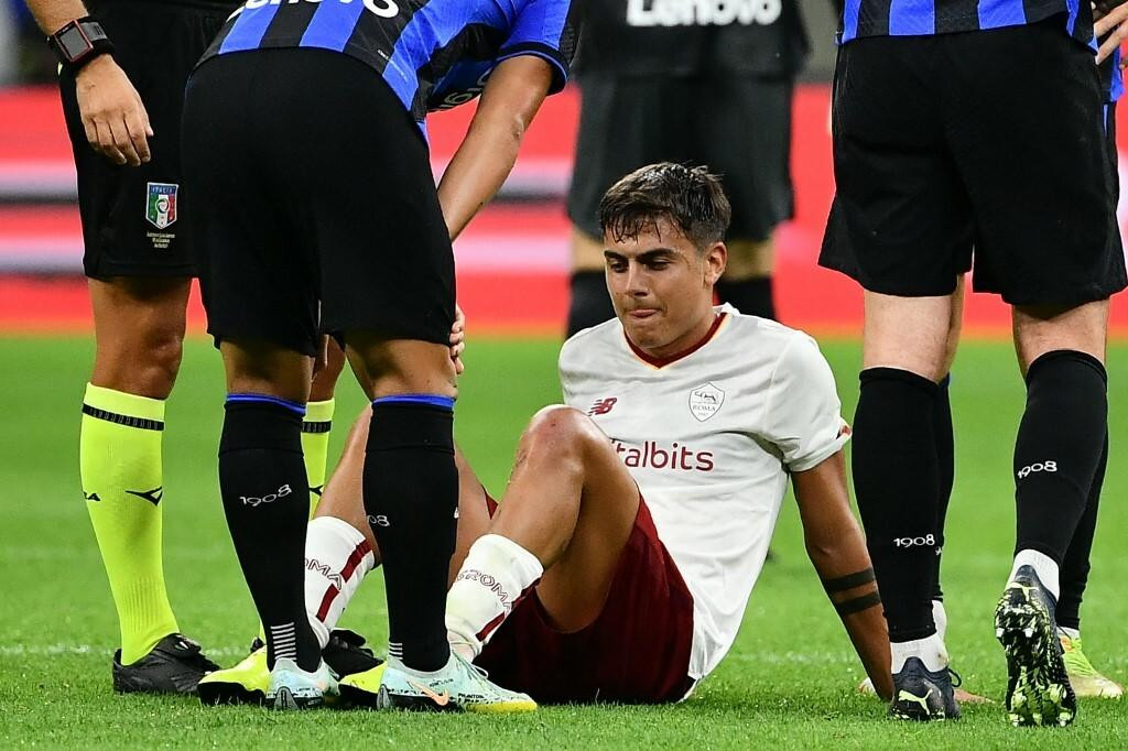 &lt;p&gt;AS Roma‘s Argentinian forward Paulo Dybala reacts after being tackled during the Italian Serie A football match between Inter and AS Roma on October 1, 2022 at the Giuseppe-Meazza (San Siro) stadium in Milan. (Photo by Isabella BONOTTO/AFP)&lt;/p&gt;