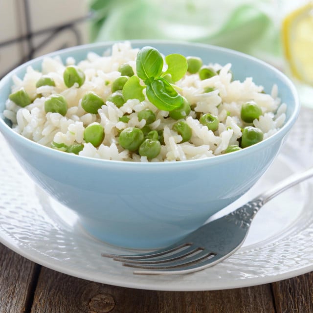 &lt;p&gt;Boiled rice with green peas&lt;/p&gt;
