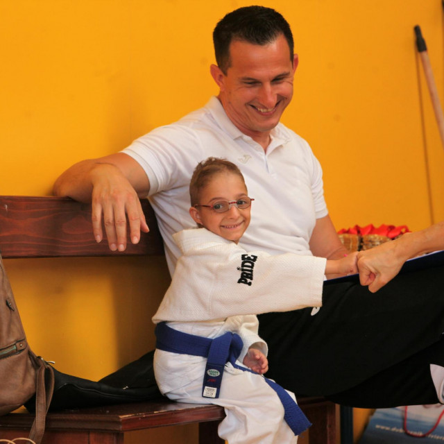 <p>Nevio Kre&scaron;ić i trener Judo kluba Konavle Matko Klarić</p>