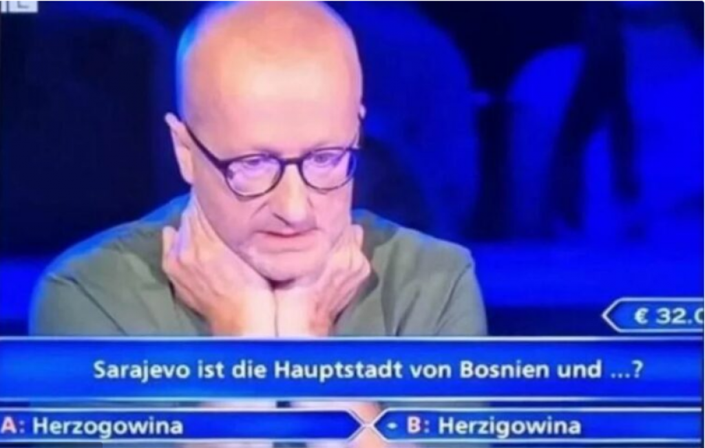 &lt;p&gt;Zbunjeni njemački natjecatelj pred pitanjem od 32.000 eura&lt;/p&gt;