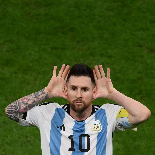 &lt;p&gt;Argentina‘s forward #10 Lionel Messi celebrates after he scores his team‘s second goal from the penalty spot during the Qatar 2022 World Cup quarter-final football match between The Netherlands and Argentina at Lusail Stadium, north of Doha on December 9, 2022. (Photo by FRANCK FIFE/AFP)&lt;/p&gt;