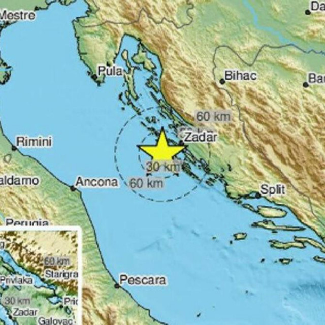 &lt;p&gt;Mjesto potresa u Zadarskoj županiji&lt;/p&gt;
