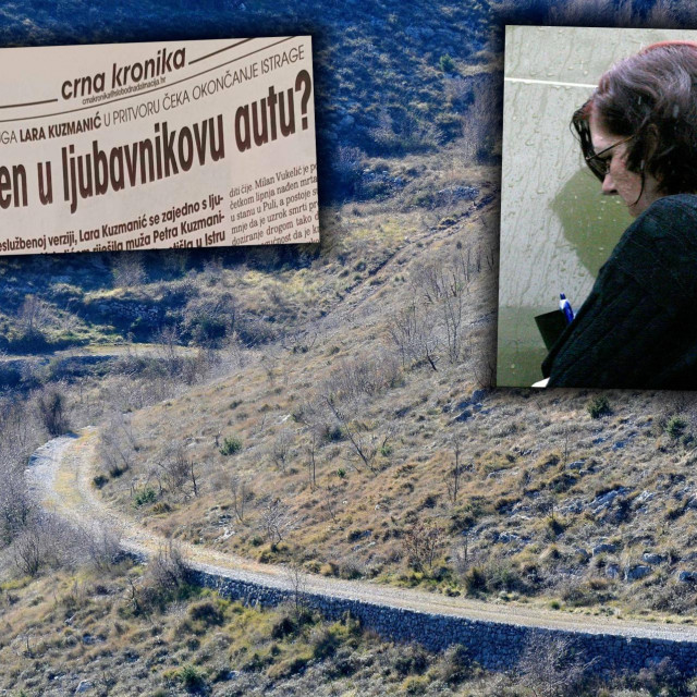 &lt;p&gt;Lara Kuzmanić ubila je supruga kraj ceste u Labinu Dalmatinskom; Faksimil naslova objavljenog u tisku ‘Slobodne’; Lara Kuzmanić tijekom privođenja&lt;/p&gt;