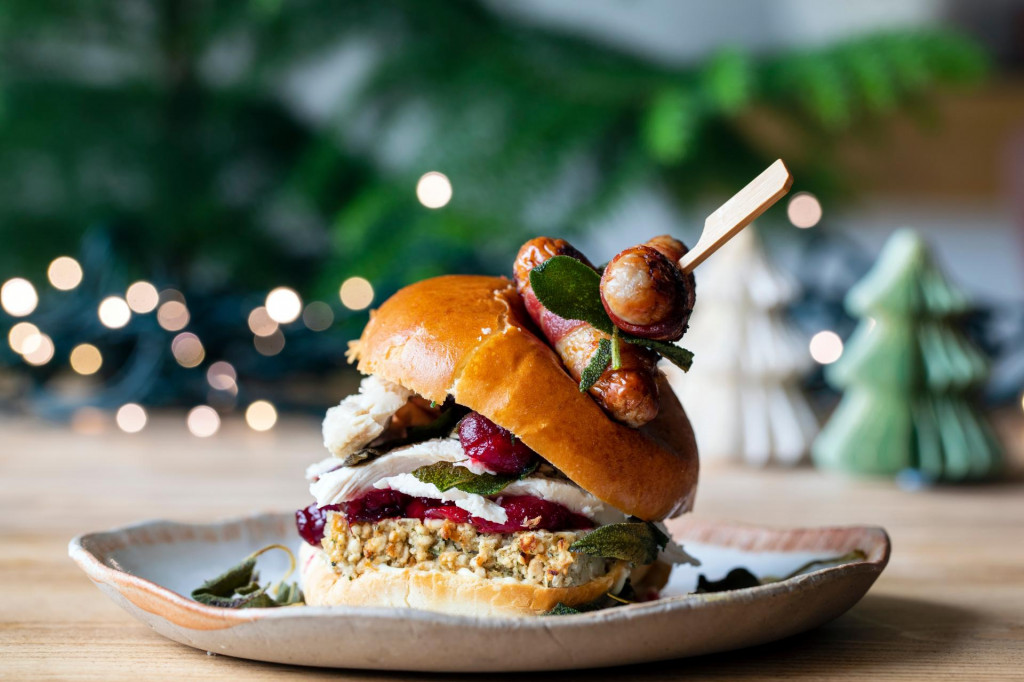 &lt;p&gt;Christmas brioche bun with turkey, stuffing, cranberry sauce and pigs in blankets&lt;/p&gt;