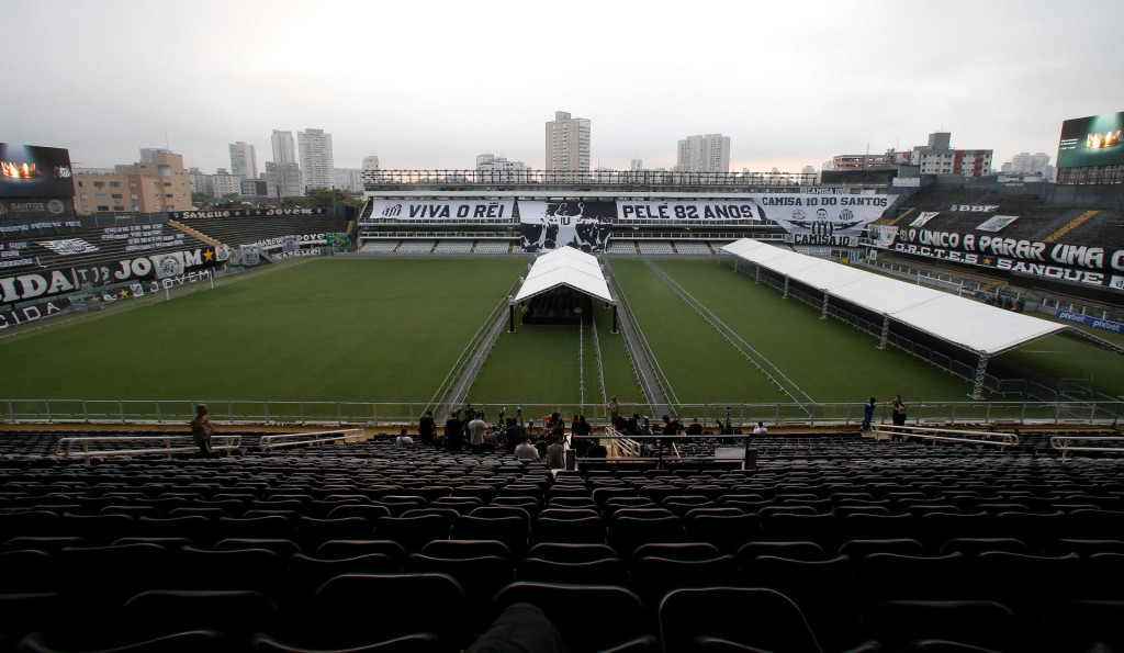 &lt;p&gt;A general view shows the Vila Belmiro stadium before the start of the wake for Brazilian soccer legend Pele in Santos city, in Sao Paulo on January 2, 2023. - A 24-hour wake for Pele will be held at Vila Belmiro stadium in Santos starting January 2, following by what is expected to be a massive funeral procession through the city before his burial at Santos‘s Necropole Memorial Cemetery in a private ceremony on January 3. (Photo by Miguel SCHINCARIOL/AFP)&lt;/p&gt;