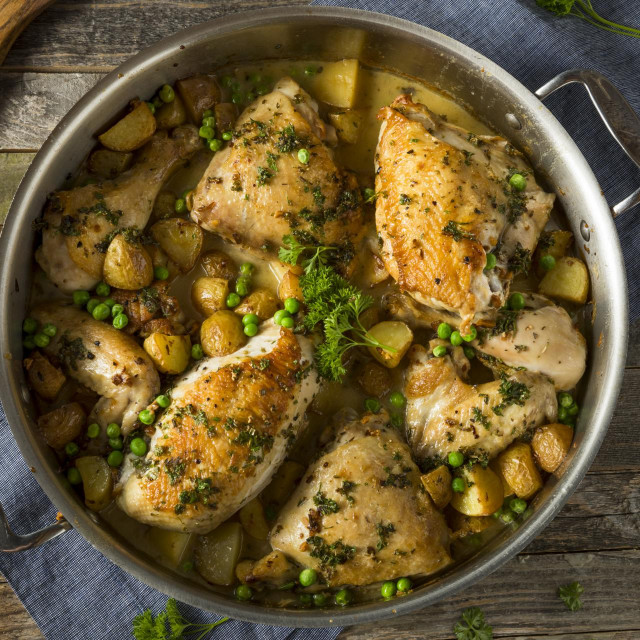 &lt;p&gt;Homemade Baked Chicken Vesuvio with Peas and Potatoes&lt;/p&gt;