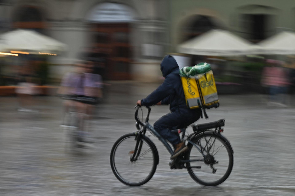 &lt;p&gt;The Glovo courier rides a bike through the Market Square on a rainy afternoon in Krakow.&lt;br&gt;
On Sunday, 13 June 2021, in Dublin, Ireland. (Photo by Artur Widak/NurPhoto) (Photo by Artur Widak/NurPhoto/NurPhoto via AFP)&lt;/p&gt;