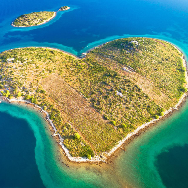 &lt;p&gt;Heart shaped island of Galesnjak in Zadar archipelago aerial view, Dalmatia region of Croatia&lt;/p&gt;