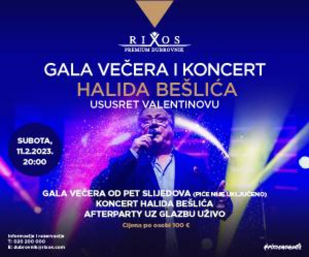 &lt;p&gt;Gala večera i koncert Halida Bešlića ususret Valentinovu&lt;/p&gt;