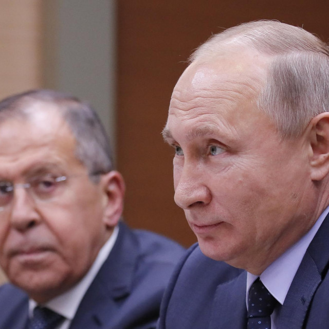 &lt;p&gt;Russian President Vladimir Putin (R) and Foreign Minister Sergei Lavrov attend a meeting with Belgian Prime Minister at the Novo-Ogaryovo state residence outside Moscow on January 31, 2018. (Photo by MAXIM SHEMETOV/POOL/AFP)&lt;/p&gt;